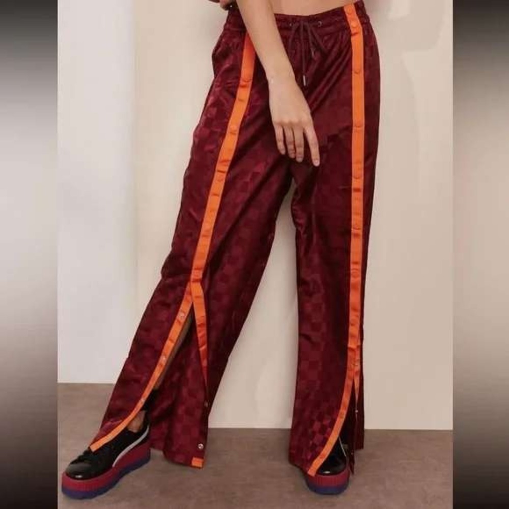 Fenty Puma by Rihanna Tearaway Track Pants‎ Checkered Red Orange Stripe Large